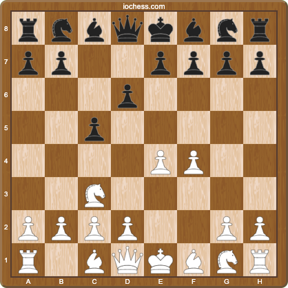 Position after 1.e4 c5 2.Nc3 d6 3.f4, a Najdorf-style Sicilian setup